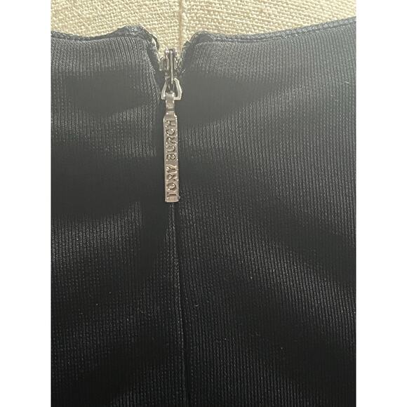 Tory Burch Black Deena Beetle Embellished Rhinestone Rayon Stretch Dress Sz Xs - Picture 7 of 9